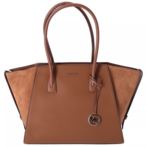 Michael Kors Avril XL Extra Large Top Zip Tote Shoulder Leather